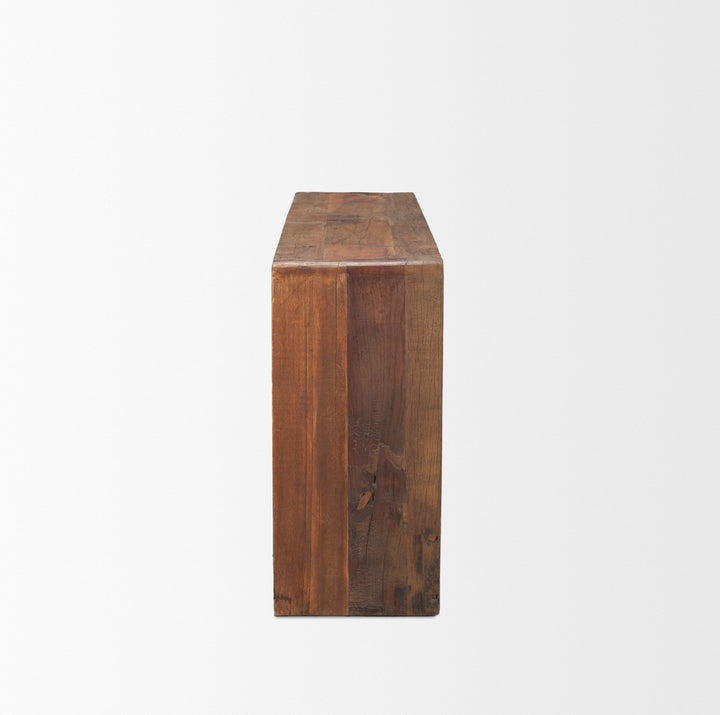 Estelle Rustic Brown Reclaimed Wood Console Table Dining Room Mercana