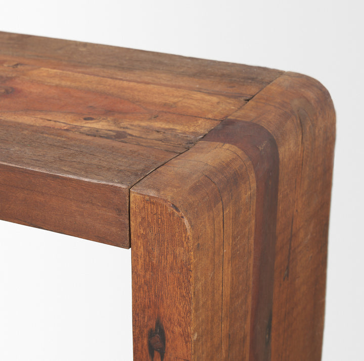 Estelle Rustic Brown Reclaimed Wood Console Table Dining Room Mercana