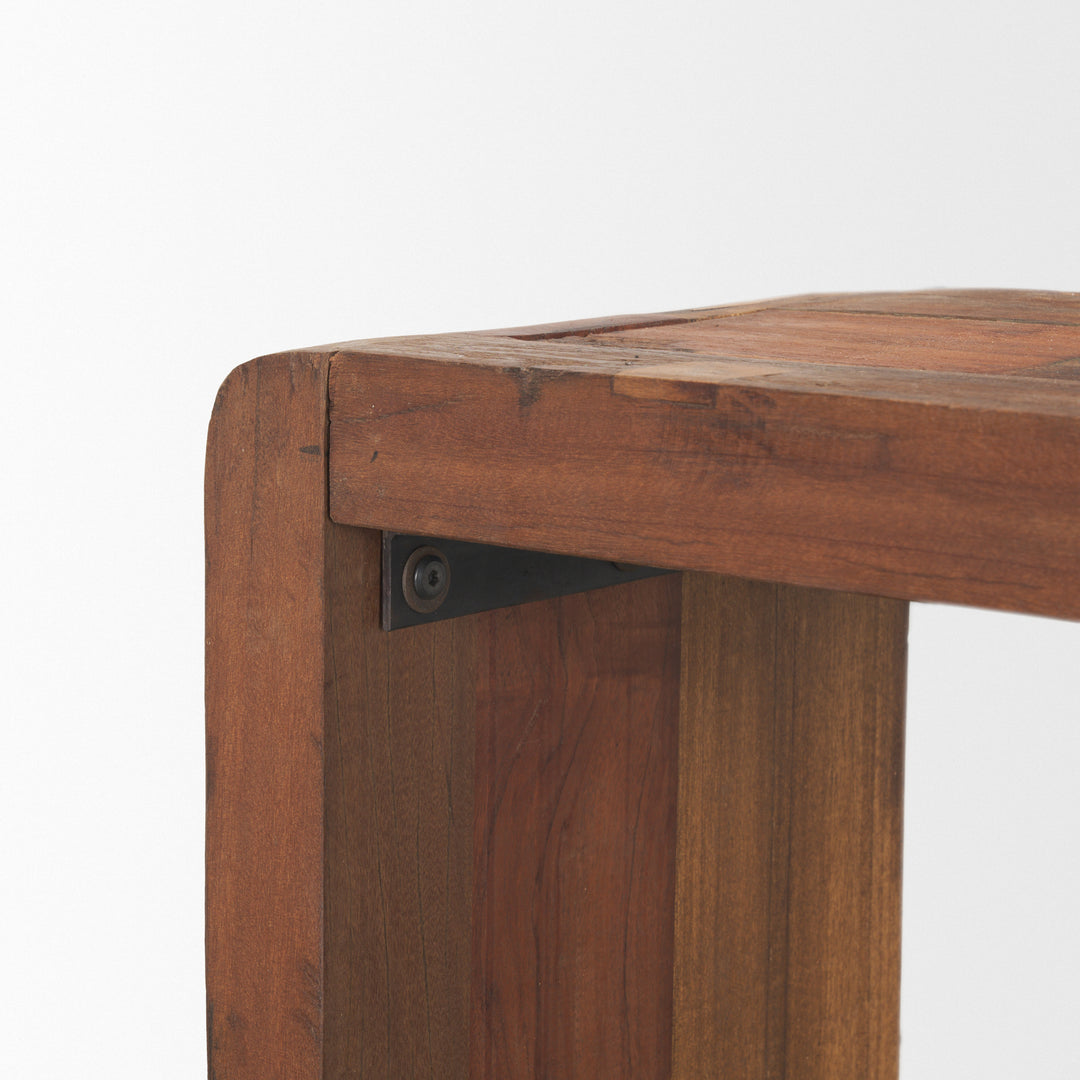 Estelle Rustic Brown Reclaimed Wood Console Table Dining Room Mercana