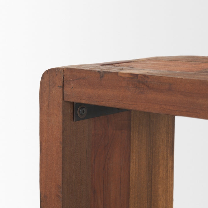 Estelle Rustic Brown Reclaimed Wood Console Table Dining Room Mercana