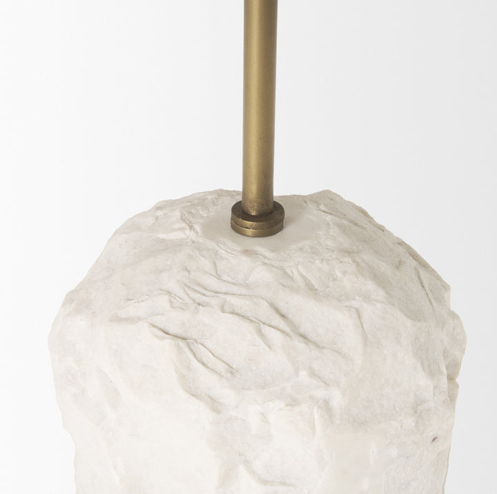 Rini Gold Metal and White Marble Accent Table Dining Room Mercana