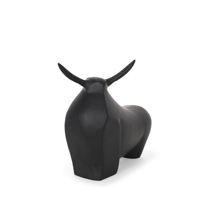 Radu Large Matte Black Metal Bull Decorative Object Decor Mercana