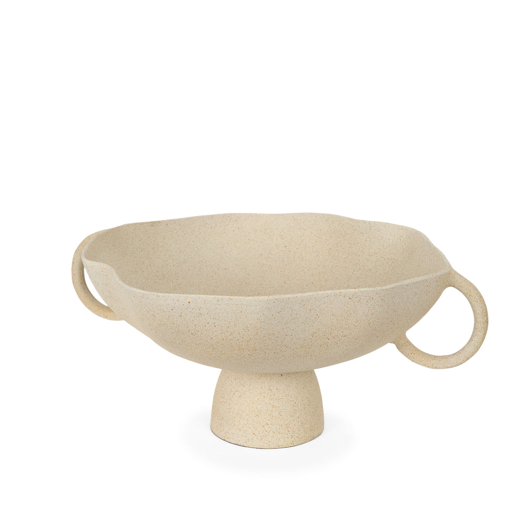 Radka Beige Textured Large Metal Decorative Bowl Decor Mercana