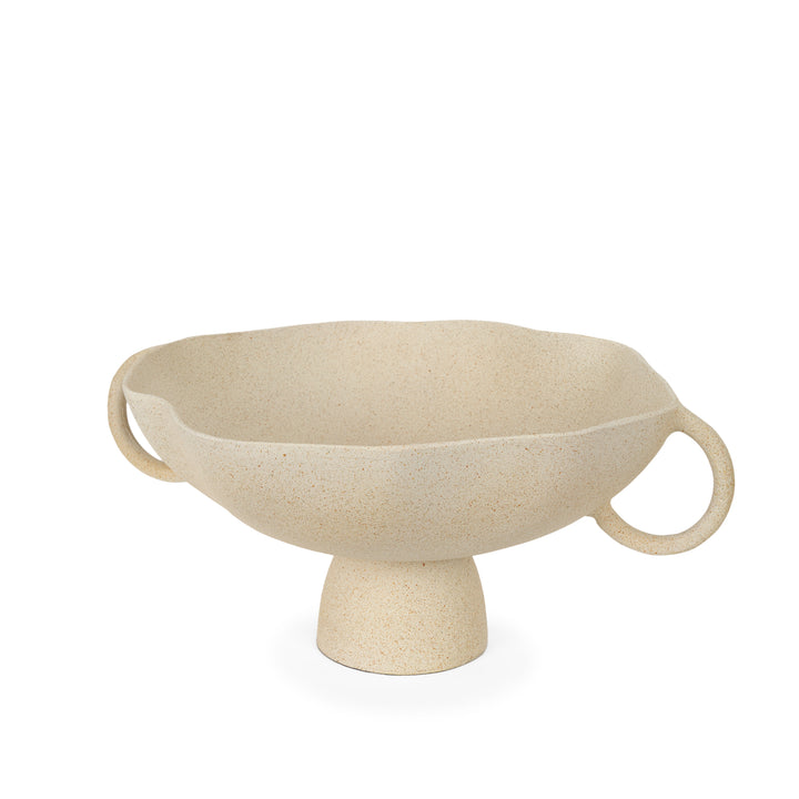 Radka Beige Textured Large Metal Decorative Bowl Decor Mercana