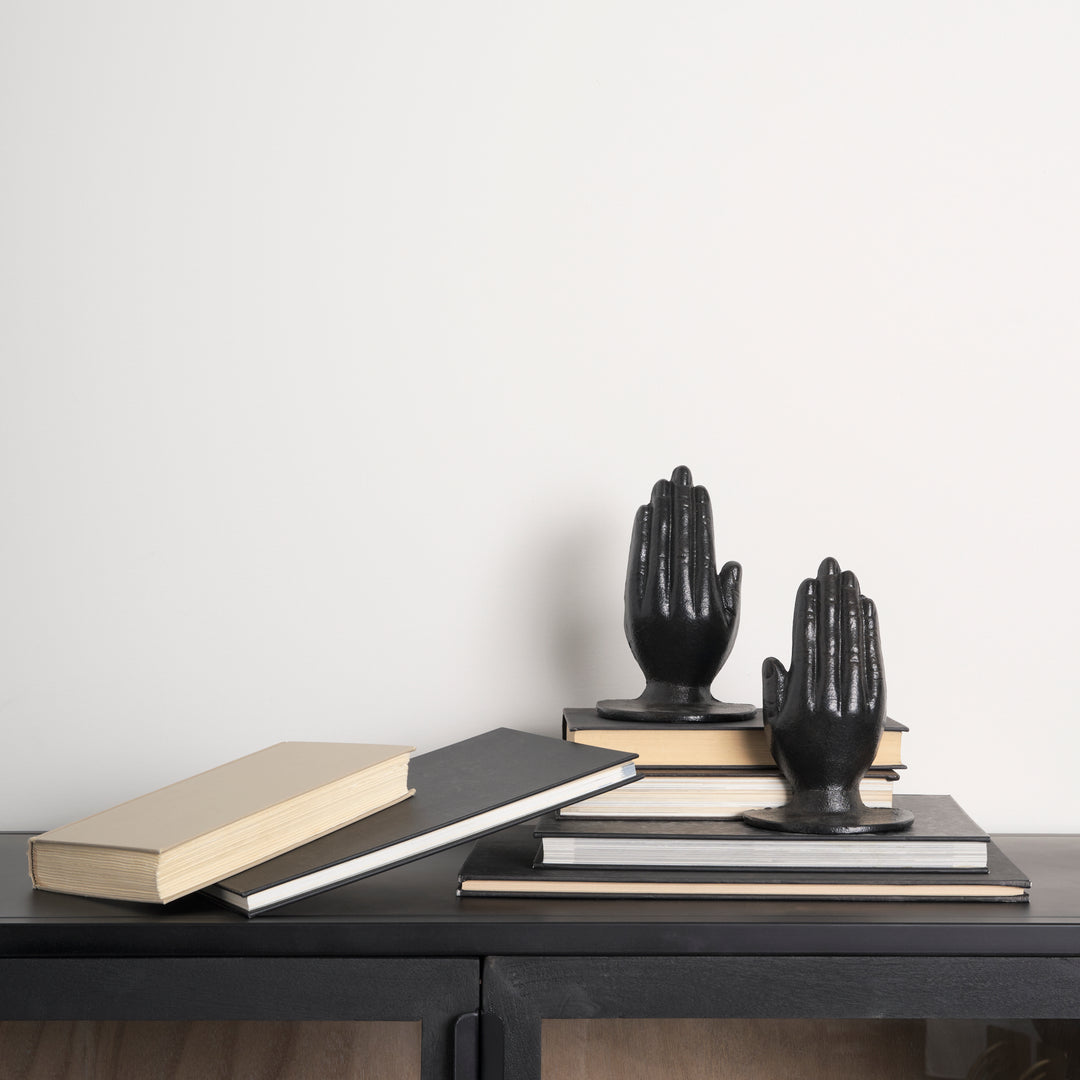 Praying Hands Bronze Cast Iron Book Ends Decor Mercana