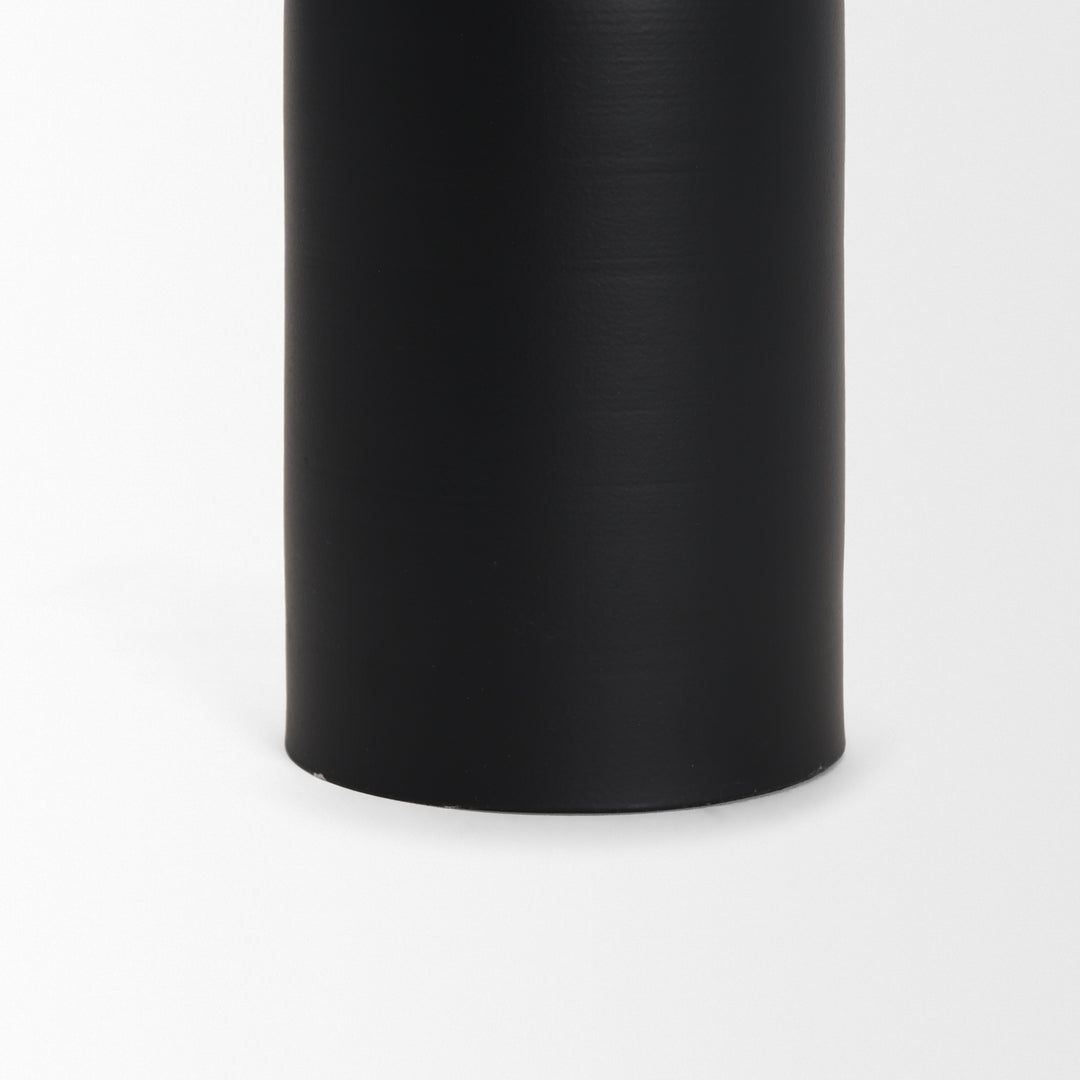 Qamra Short Black Metal Pillar Candle Holder Decor Mercana