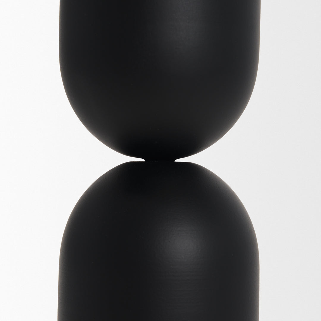 Qamra Medium Black Metal Pillar Candle Holder Decor Mercana