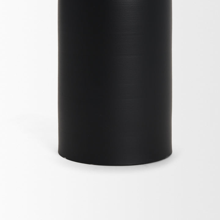 Qamra Tall Black Metal Pillar Candle Holder Decor Mercana