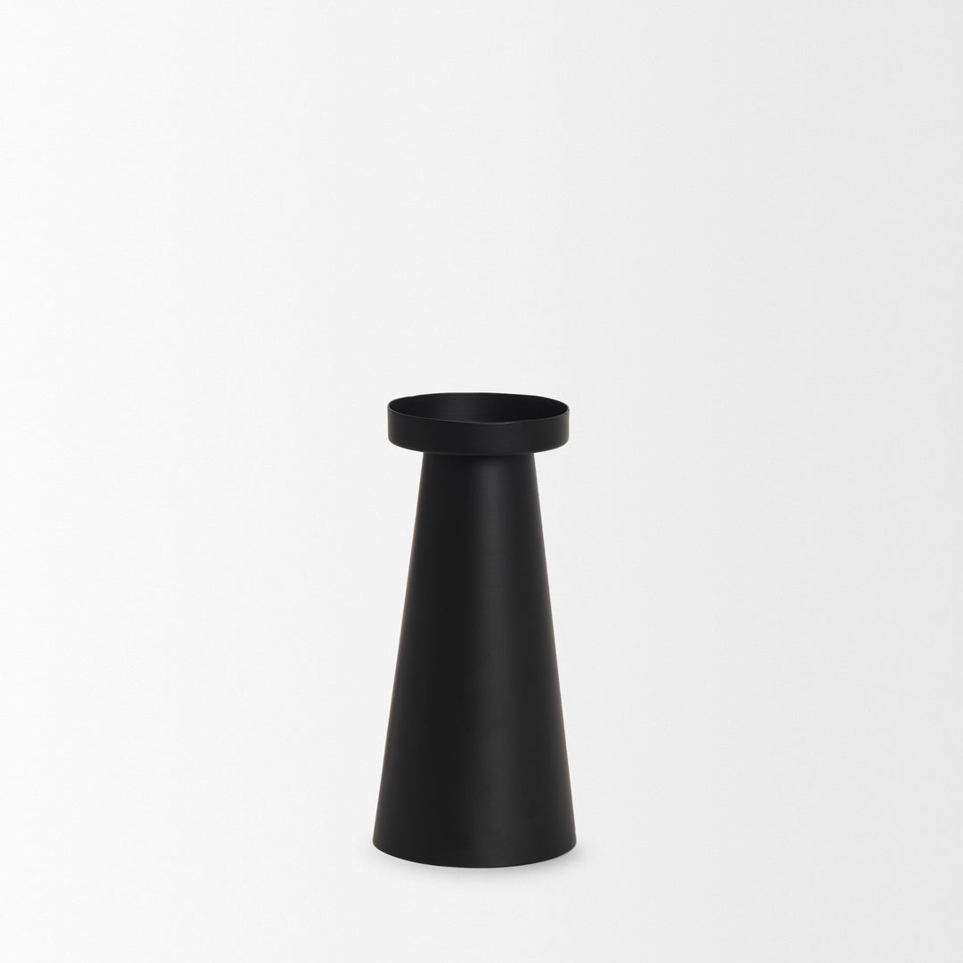Quadir Medium Matte Black Metal Candle Holder Decor Mercana