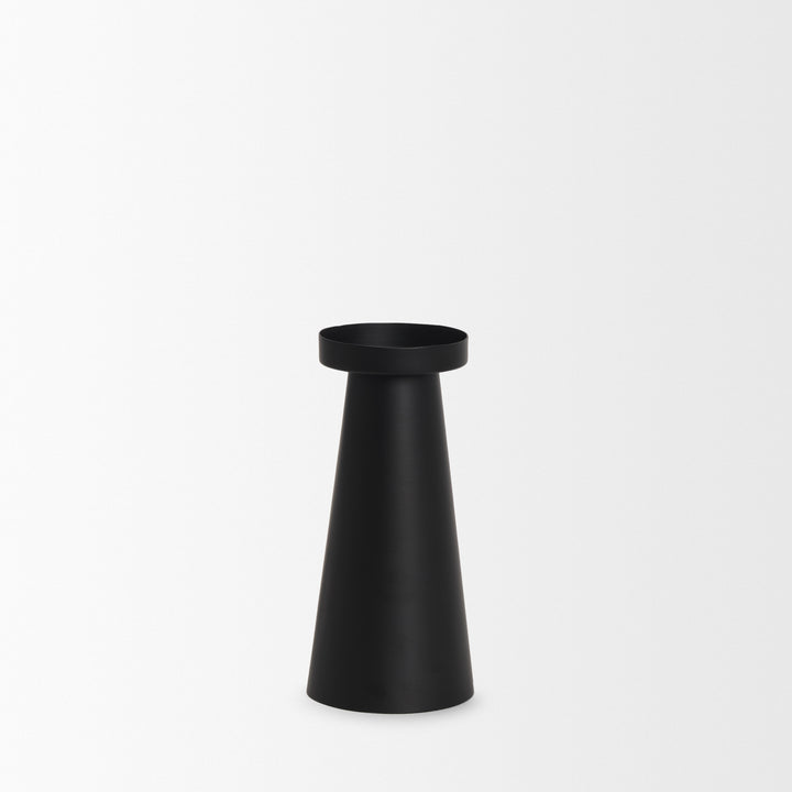 Quadir Medium Matte Black Metal Candle Holder Decor Mercana