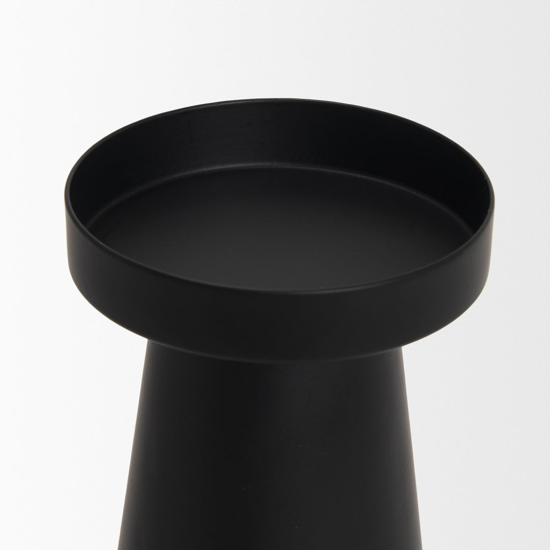 Quadir Medium Matte Black Metal Candle Holder Decor Mercana