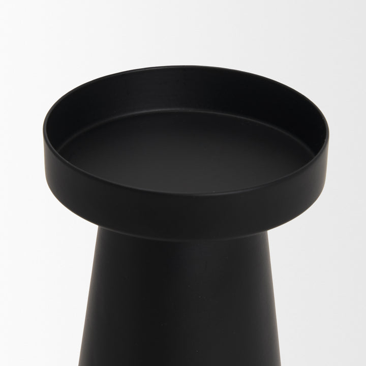 Quadir Medium Matte Black Metal Candle Holder Decor Mercana