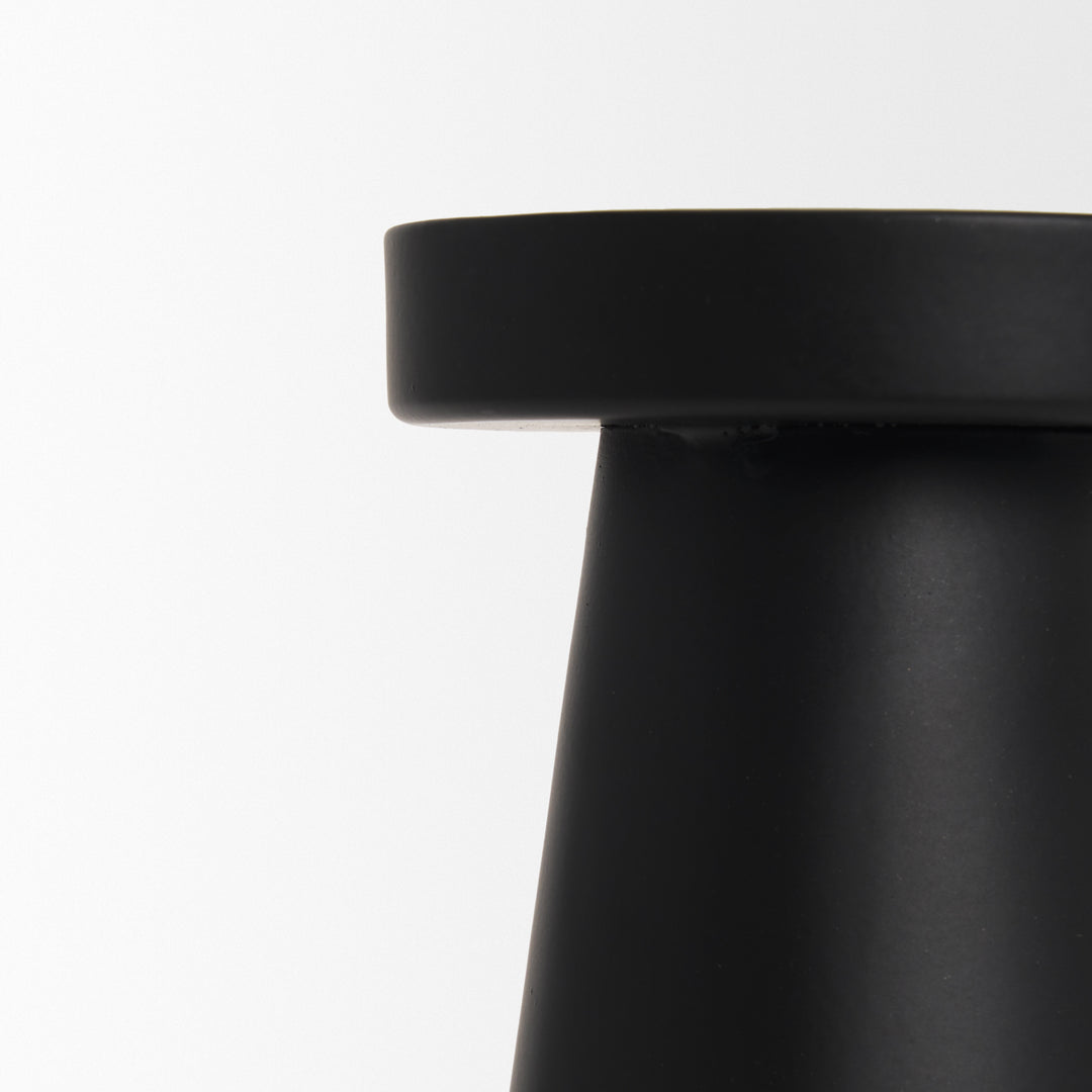Quadir Medium Matte Black Metal Candle Holder Decor Mercana
