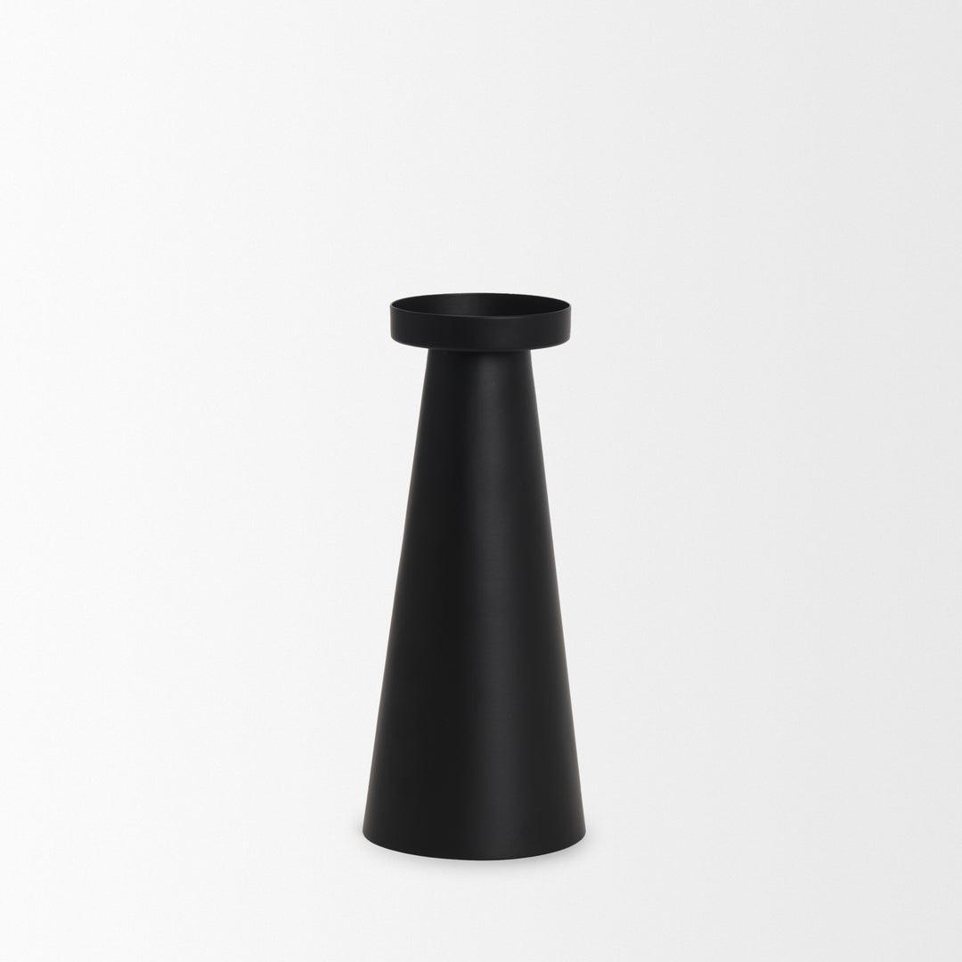 Quadir Tall Matte Black Metal Candle Holder Decor Mercana