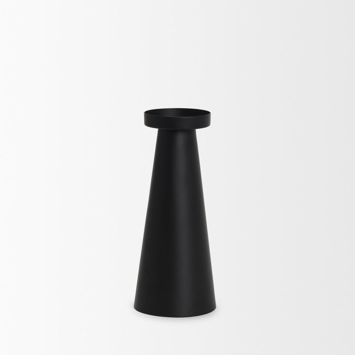 Quadir Tall Matte Black Metal Candle Holder Decor Mercana