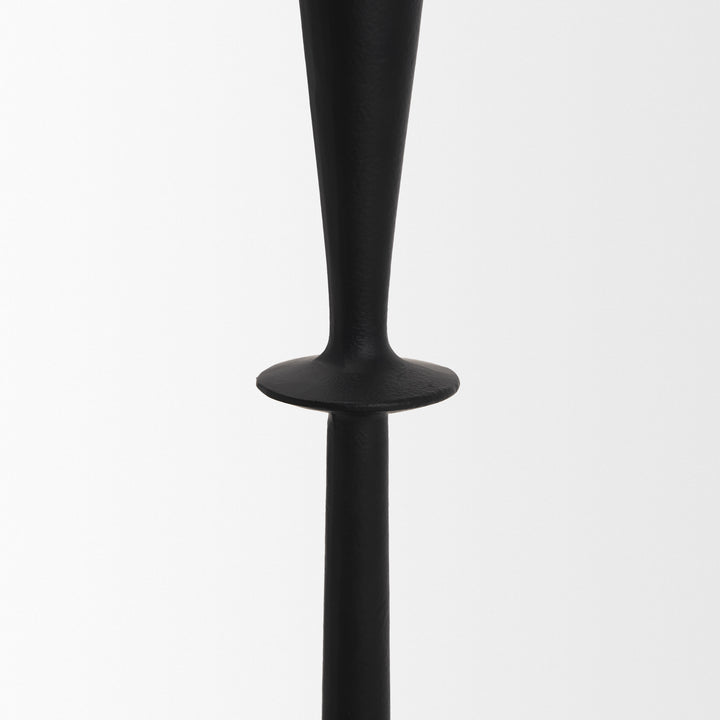 Qwin Matte Black Cast Aluminum Short Candle Holder Decor Mercana
