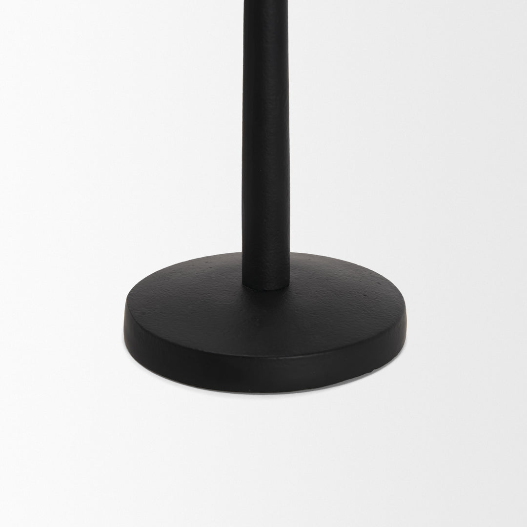 Qwin Matte Black Cast Aluminum Short Candle Holder Decor Mercana