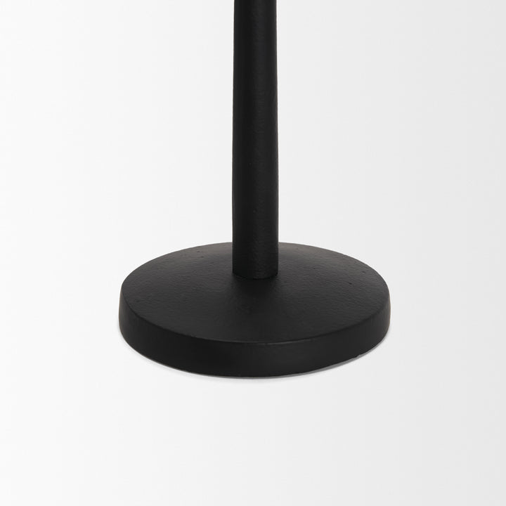 Qwin Matte Black Cast Aluminum Medium Candle Holder Decor Mercana