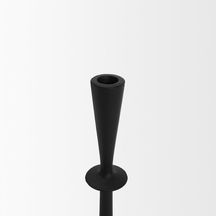 Qwin Matte Black Cast Aluminum Tall Candle Holder Decor Mercana