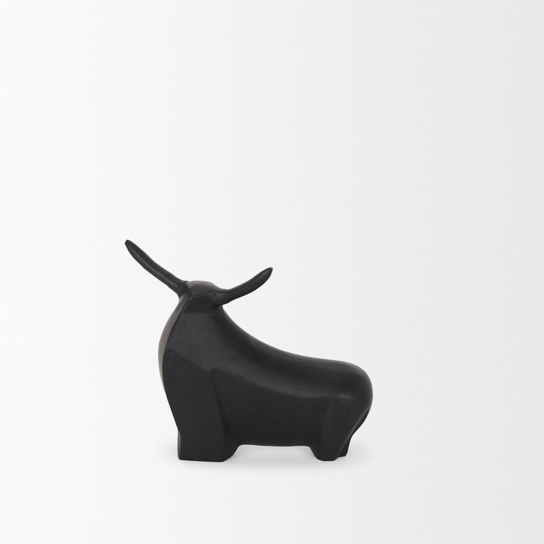 Radu Small Matte Black Metal Bull Decorative Object Decor Mercana
