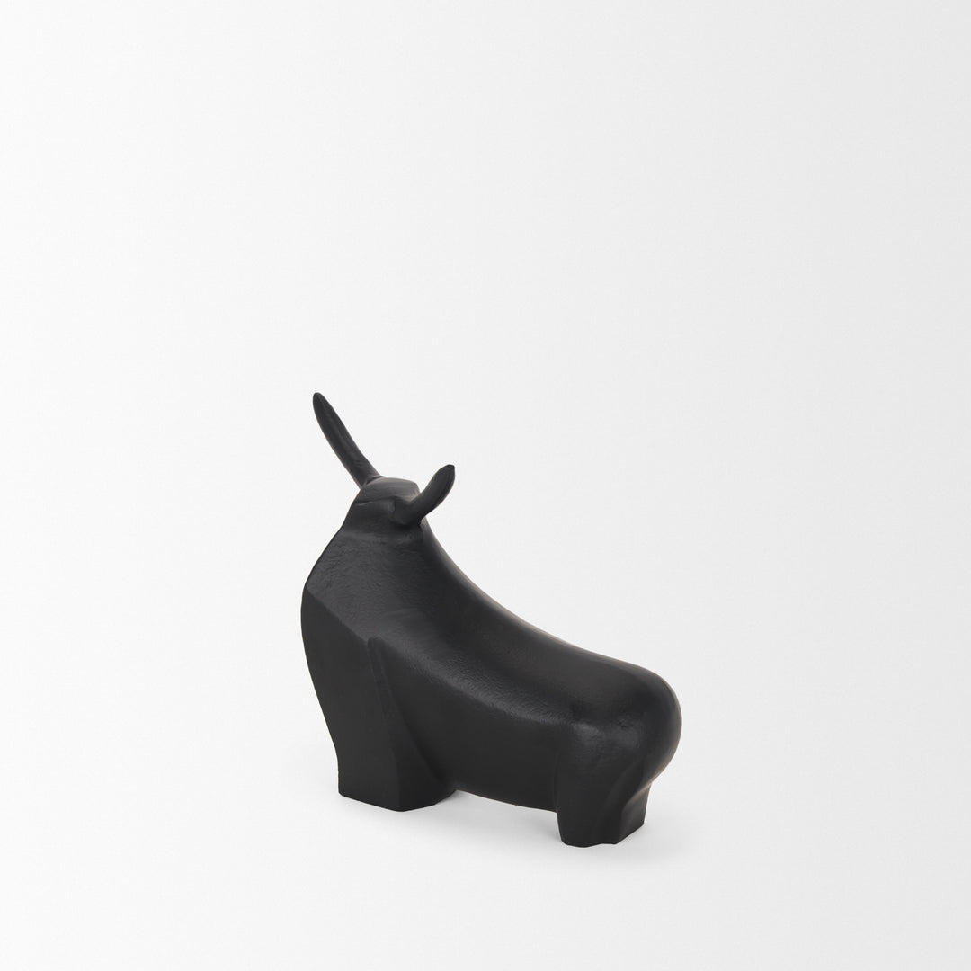 Radu Small Matte Black Metal Bull Decorative Object Decor Mercana