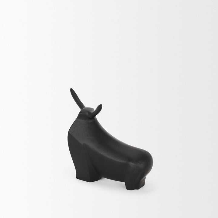 Radu Small Matte Black Metal Bull Decorative Object Decor Mercana