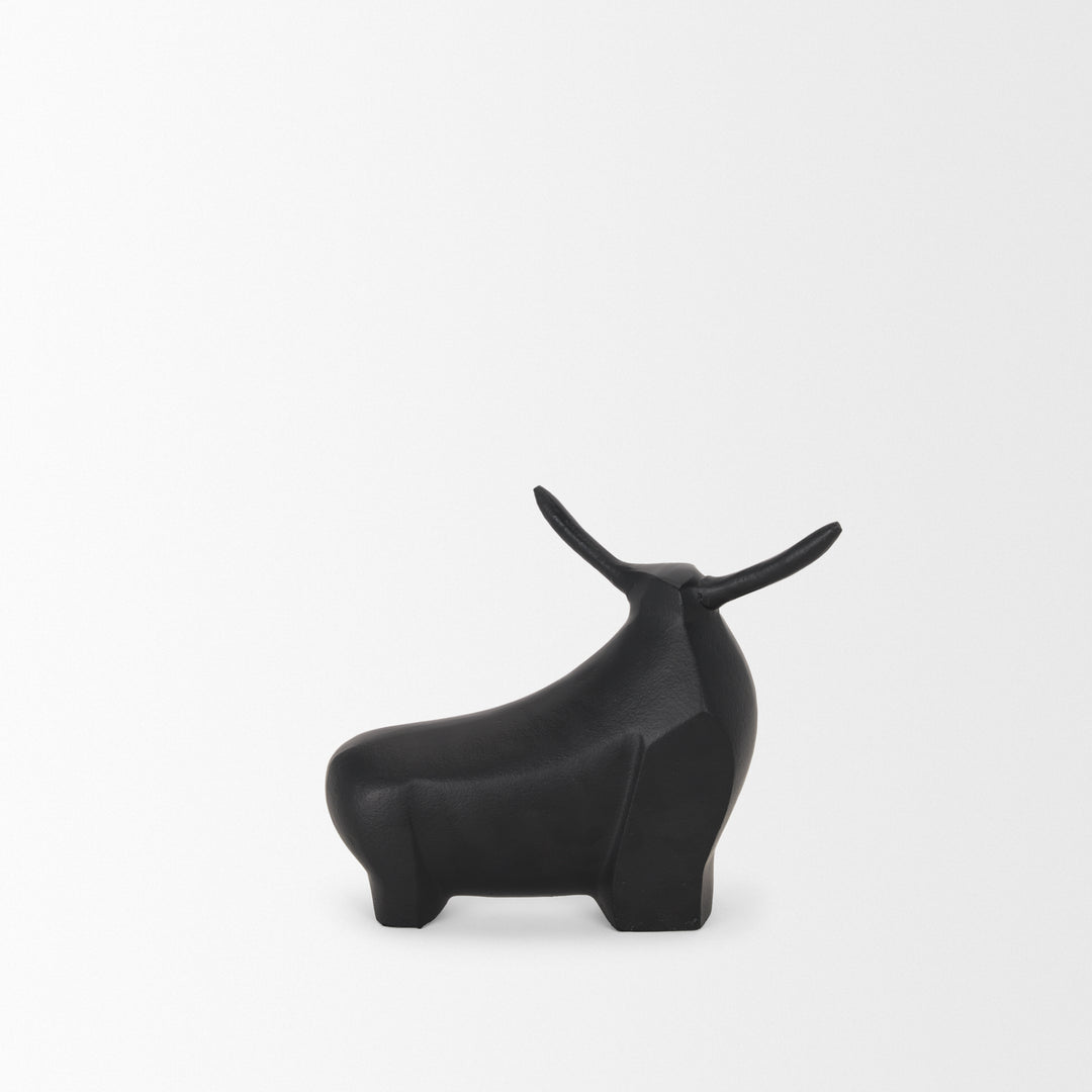 Radu Small Matte Black Metal Bull Decorative Object Decor Mercana