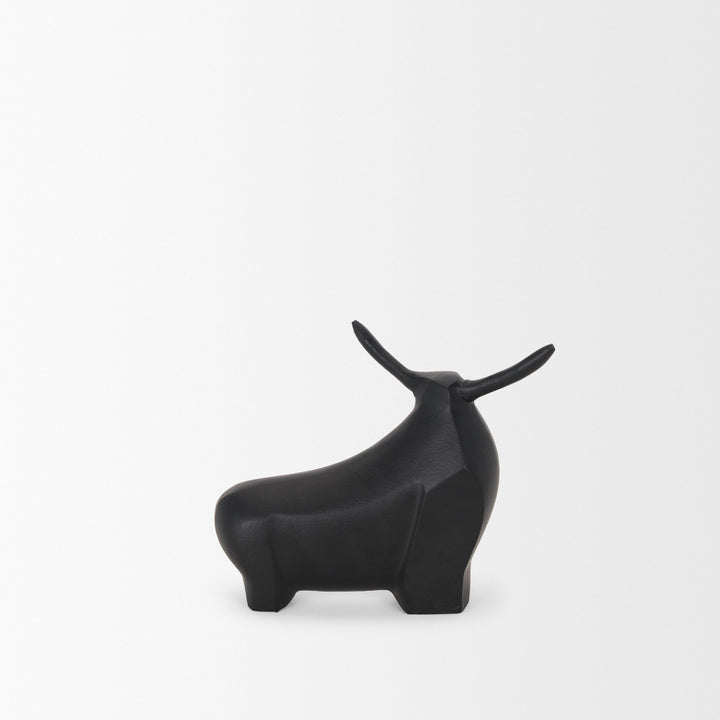 Radu Small Matte Black Metal Bull Decorative Object Decor Mercana