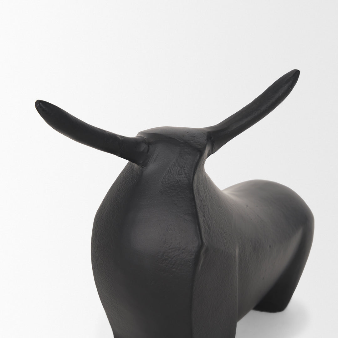 Radu Small Matte Black Metal Bull Decorative Object Decor Mercana