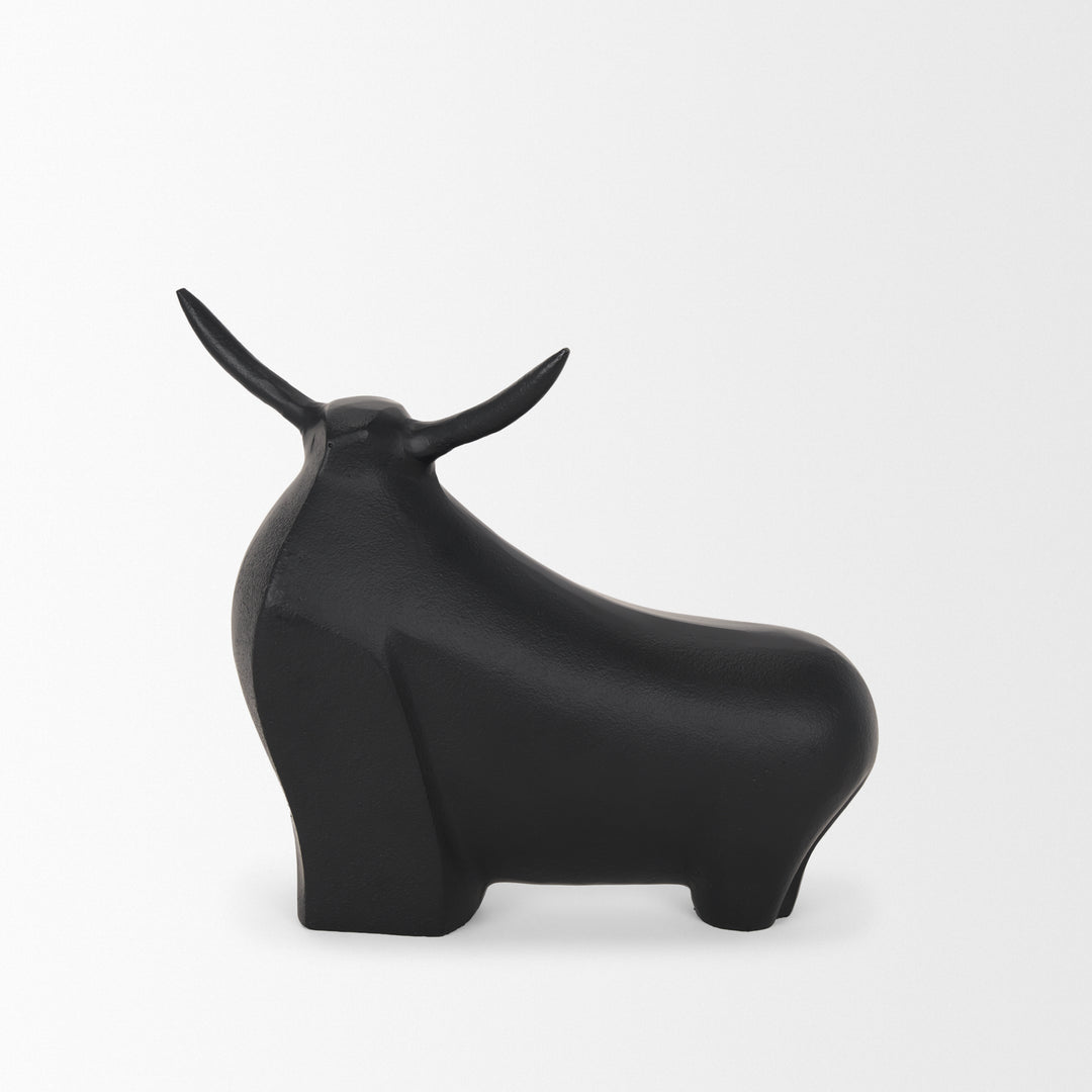Radu Large Matte Black Metal Bull Decorative Object Decor Mercana