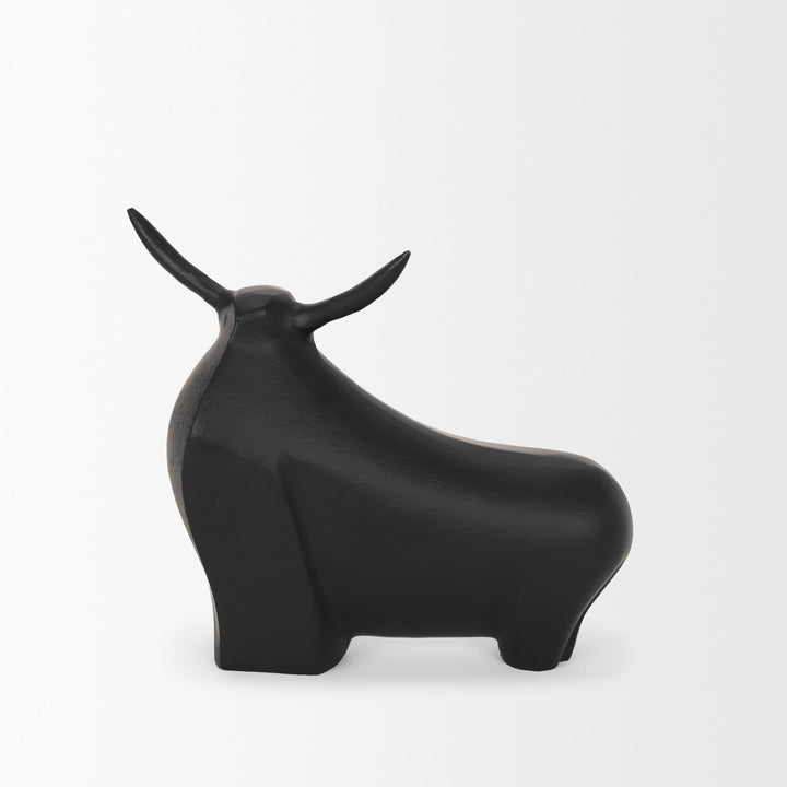 Radu Large Matte Black Metal Bull Decorative Object Decor Mercana