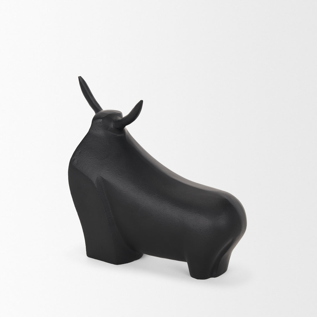 Radu Large Matte Black Metal Bull Decorative Object Decor Mercana
