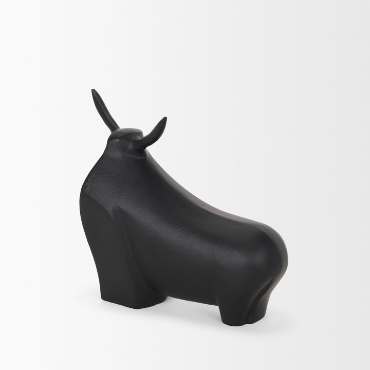 Radu Large Matte Black Metal Bull Decorative Object Decor Mercana