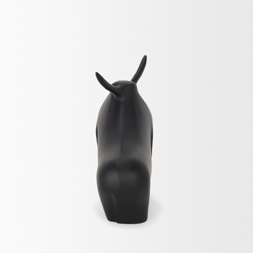 Radu Large Matte Black Metal Bull Decorative Object Decor Mercana
