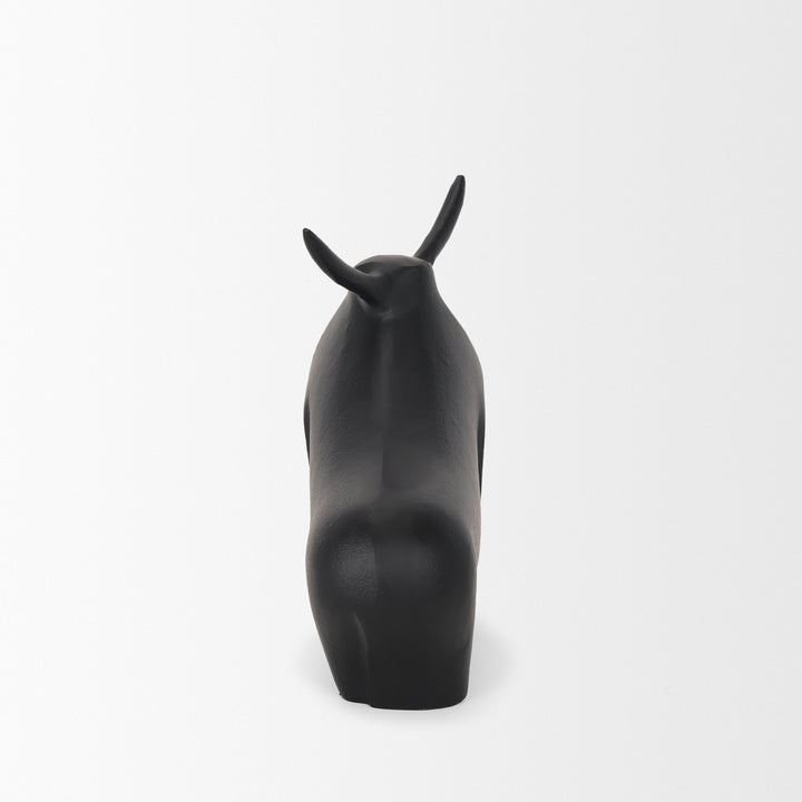 Radu Large Matte Black Metal Bull Decorative Object Decor Mercana