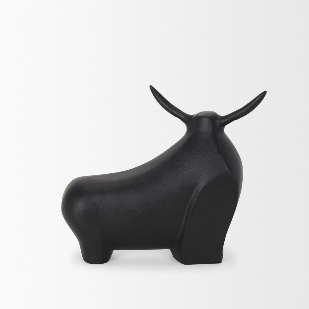 Radu Large Matte Black Metal Bull Decorative Object Decor Mercana