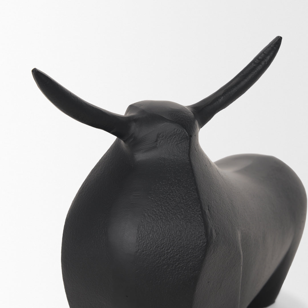 Radu Large Matte Black Metal Bull Decorative Object Decor Mercana