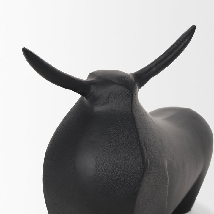 Radu Large Matte Black Metal Bull Decorative Object Decor Mercana
