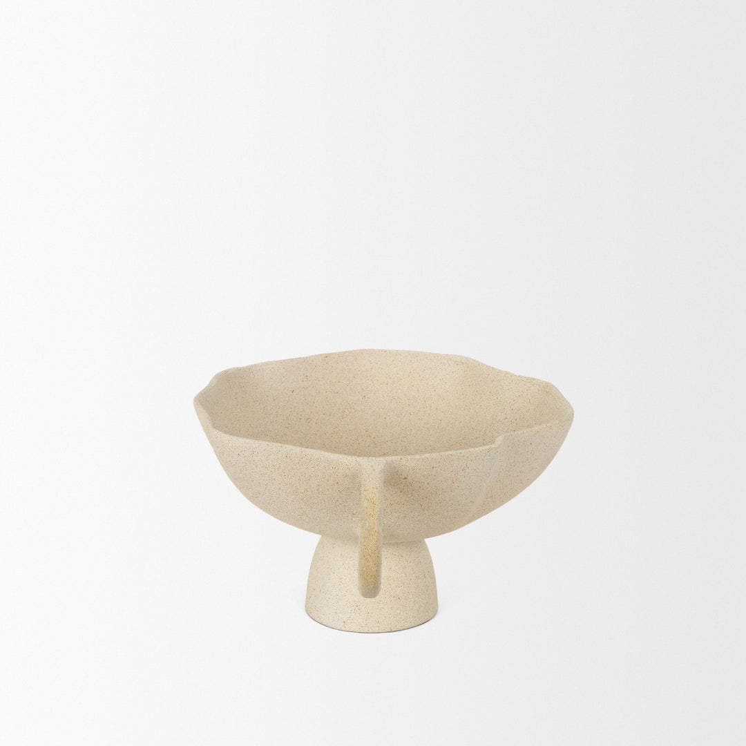 Radka Beige Textured Small Metal Decorative Bowl Decor Mercana