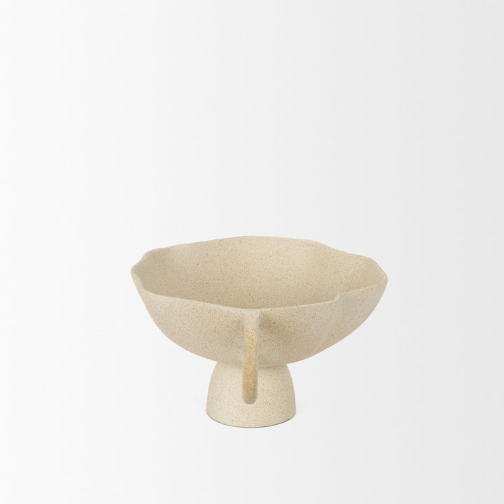 Radka Beige Textured Small Metal Decorative Bowl Decor Mercana