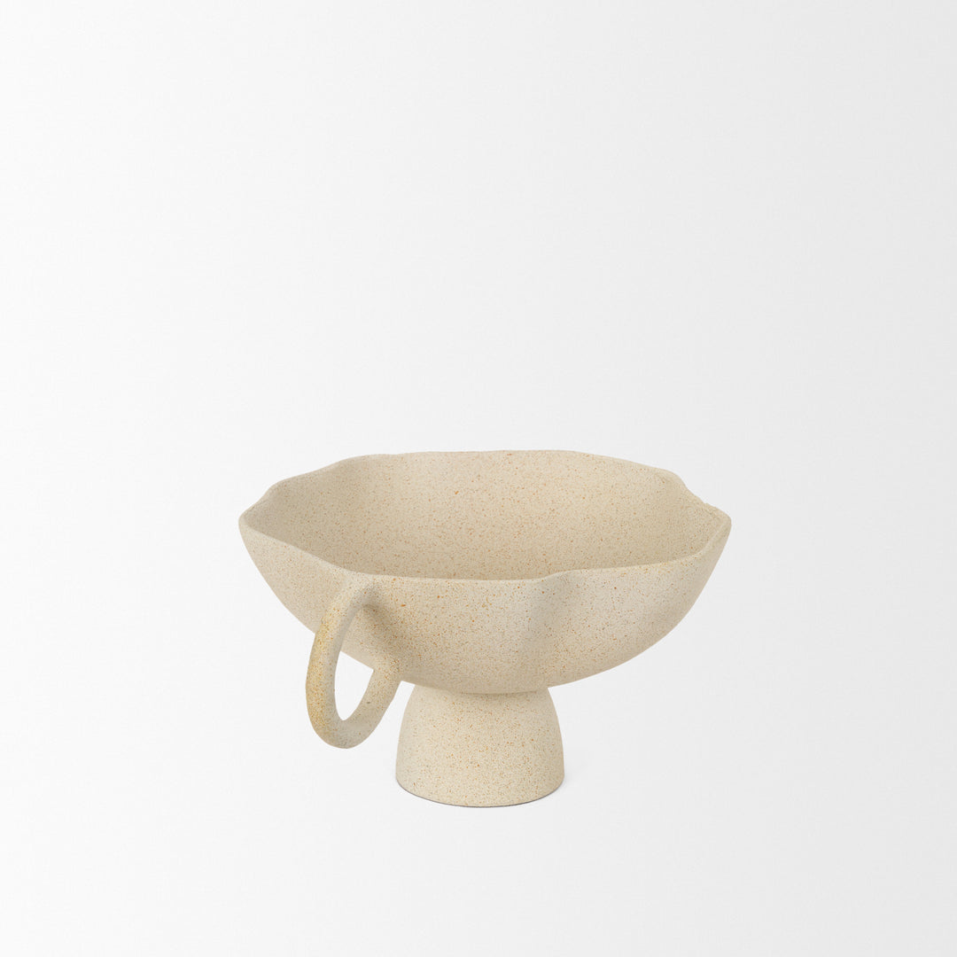 Radka Beige Textured Small Metal Decorative Bowl Decor Mercana