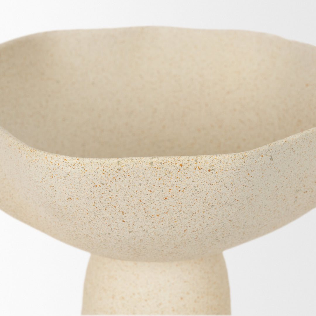 Radka Beige Textured Small Metal Decorative Bowl Decor Mercana
