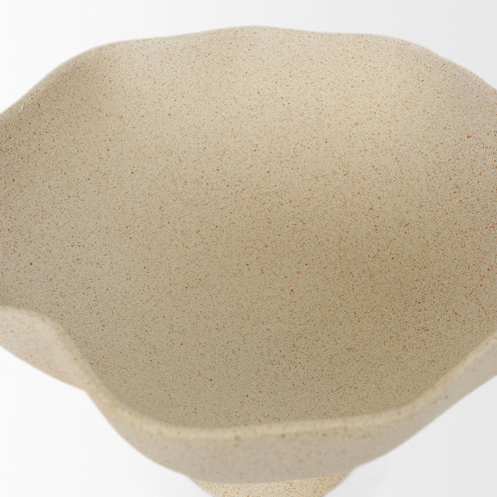 Radka Beige Textured Small Metal Decorative Bowl Decor Mercana