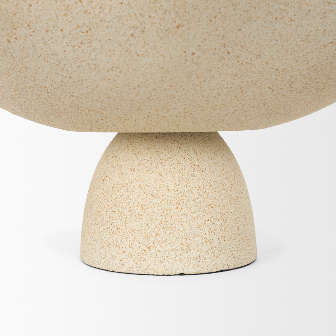 Radka Beige Textured Large Metal Decorative Bowl Decor Mercana