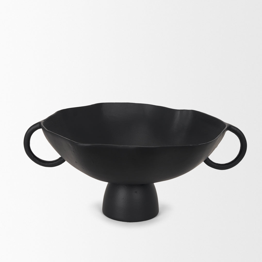 Radka Large Matte Black Metal Decorative Bowl Decor Mercana