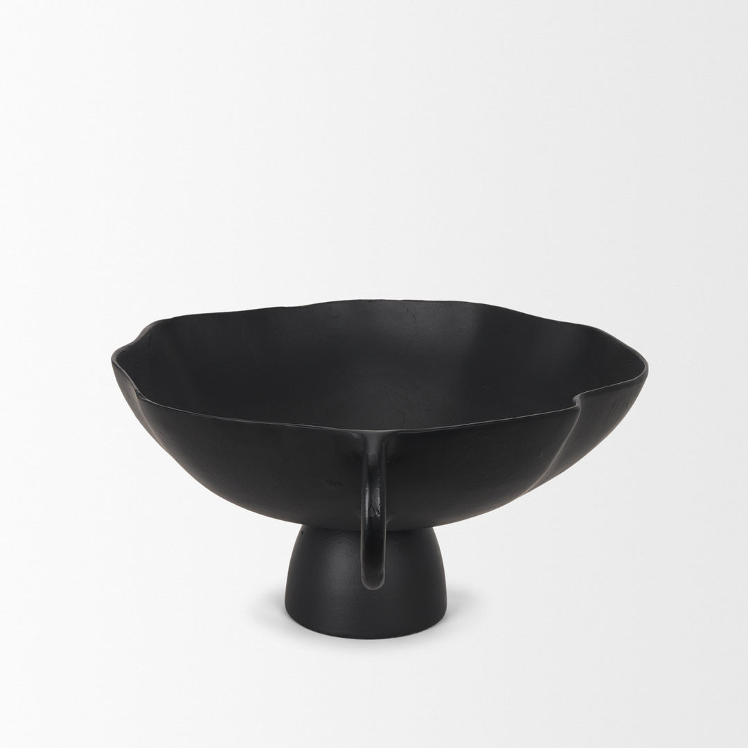 Radka Large Matte Black Metal Decorative Bowl Decor Mercana