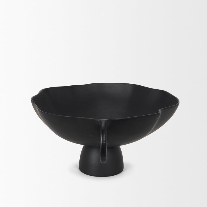 Radka Large Matte Black Metal Decorative Bowl Decor Mercana