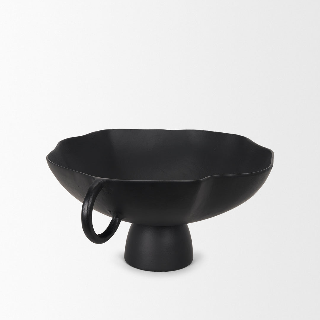 Radka Large Matte Black Metal Decorative Bowl Decor Mercana