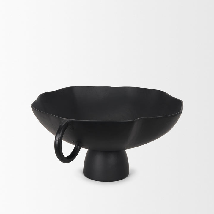 Radka Large Matte Black Metal Decorative Bowl Decor Mercana
