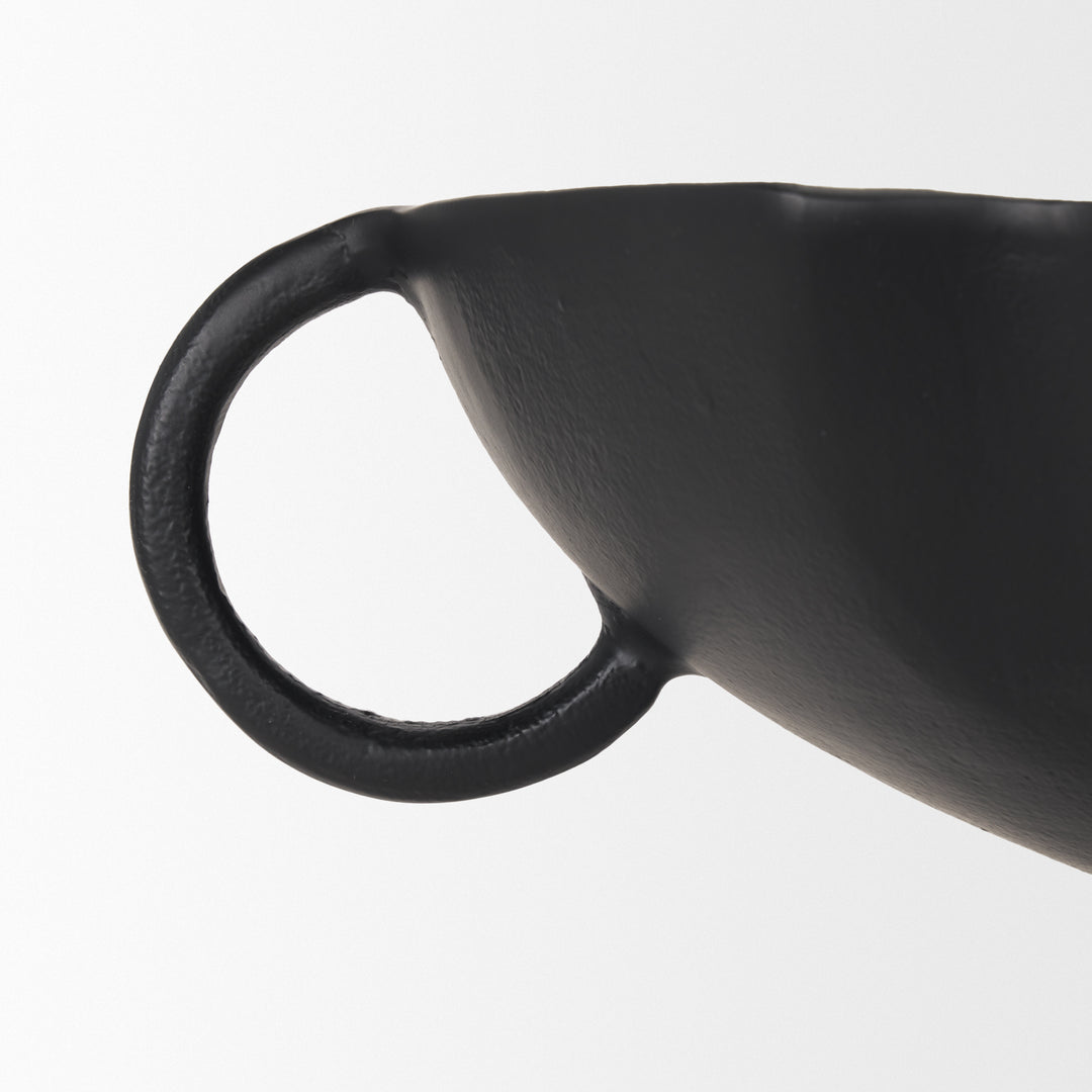 Radka Large Matte Black Metal Decorative Bowl Decor Mercana